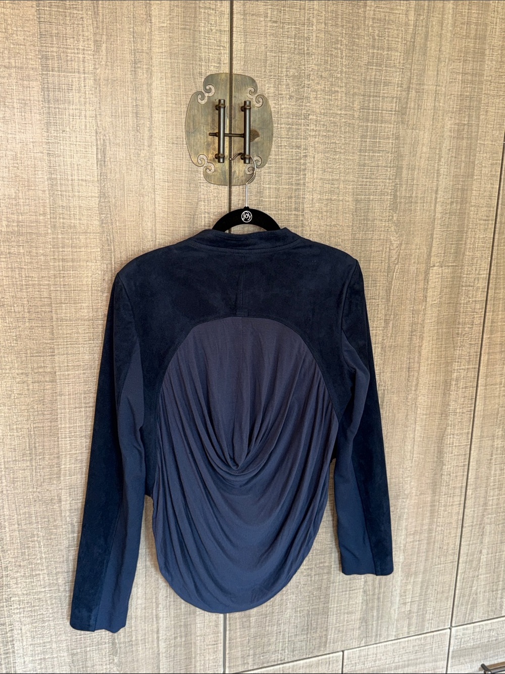 BCBGMAXAZRIA Faux Suede Jacket With a Draped Shawl Collar - Picture 8 of 17